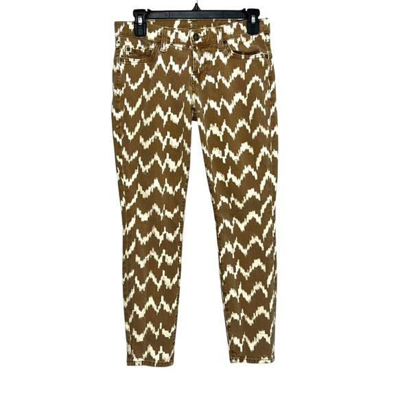 7 For All Mankind Chevron Cropped Skinny Jean Size 24 - Picture 2 of 9